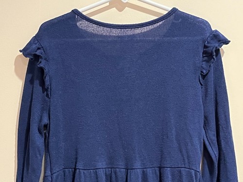 Jumping Beans All Day Play Blue Dress Girls Size 7 Long Sleeve Sequins - Picture 7 of 15