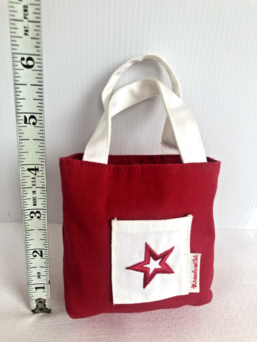 American Girl Doll 18" AGP Beach Set Red White Star Tote Bag Canvas Pocket - Picture 3 of 4