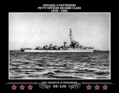 Navy Emporium USS Francis M Robinson DE-220 Canvas Photo Print 271DE220
