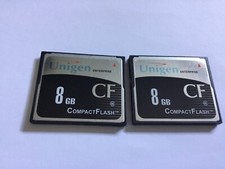 Lot of 2pcs 8gb Unigen made USA Compactflash memory card for CF I devices,camera