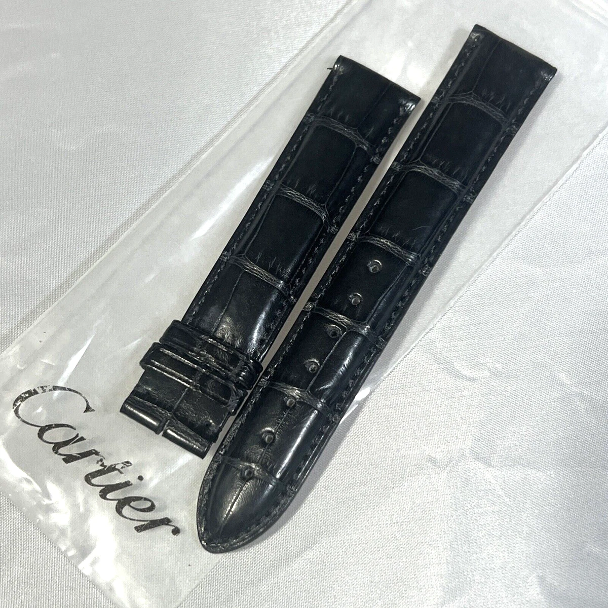 Cartier Black Wristwatch Bands 19 mm Band Width for sale | eBay