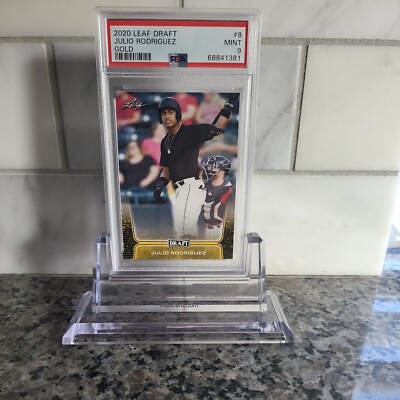Julio Rodriguez 直筆サインカード　2020 Leaf Draft 2020 LEAF DRAFT GOLD JULIO RODRIGUEZ PSA 9 MINT ~ CARD #8