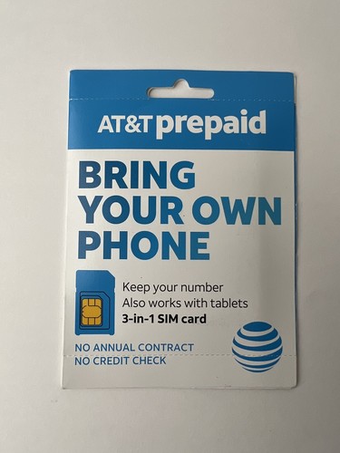5-pak Nowy zestaw kart SIM Prepaid AT&T 5G 3 w 1 sim 6889B do telefonu komórkowego AT&T - Zdjęcie 1 z 2