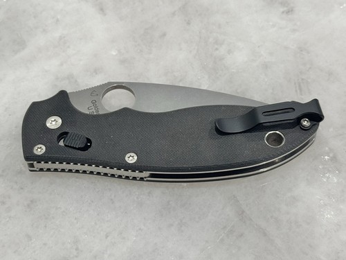 Flat Black Steel Deep Pocket Clip For Spyderco Manix 2 G10 Knife Folder - Picture 7 of 8