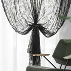 Light Filtering Black Lace Curtain for Stylish Interiors 100cm x 140cm
