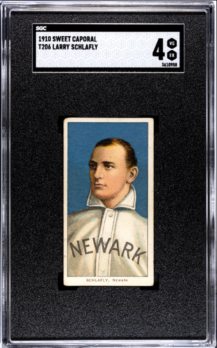 1909-11 1910 T206 SWEET CAPORAL 350/30/25 Larry Schlafly Newark SGC 4 VG-EX