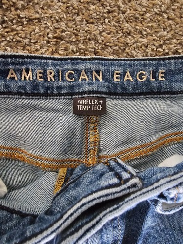 American Eagle Distressed gerades Bein AirFlex Temp Tech Denim Jeans Herren 31x34 - Bild 2 von 8