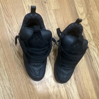 Louis Vuitton Black Leather Low Top Lace Up Athletic Sneakers