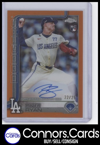 River Ryan Auto 2025 Topps Chrome #RA-RR Rookie Orange Refractor /25