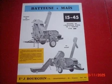 ADVERTISING BROCHURE THRESHER A MAIS BOURGOIN 15-45