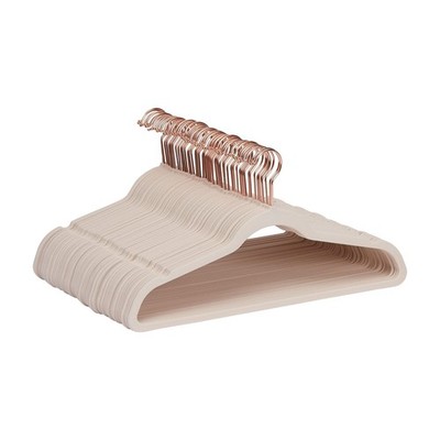 Amazon Basics Kleiderbügel für Anzüge, Samt, schmal, 50er-Pack, Rosé/Roségold 