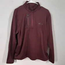 Callaway Golf Performance Pullover 1/4 Zip Sweater Maroon Black Mens Size MEDIUM
