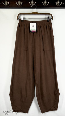 Women s Coffee Brown Harem Pants XS Palazzo Lounge Cozy Boho
