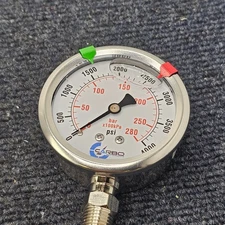 CARBO L25-SSL-3.OK: Instruments Stainless Steel Pressure Gauge Dual Display