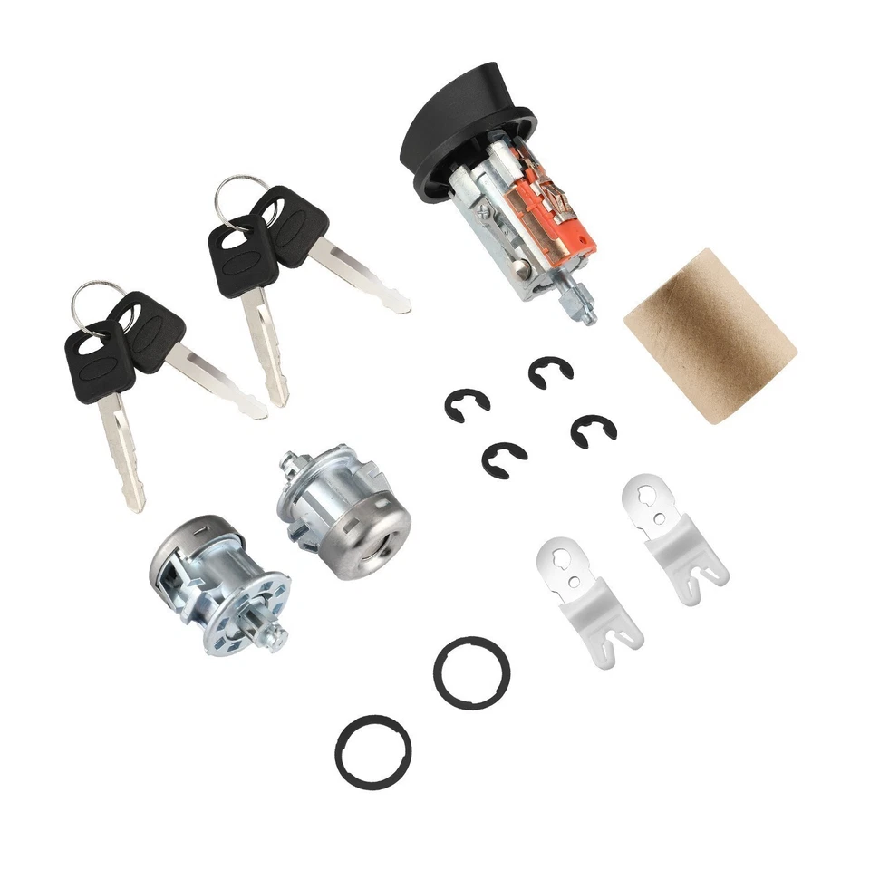 Para Ford F250 F350 Llave de Encendido Interruptor Cerradura Cilindro y Puerta Par Vaso Barril Foto 2 de 4