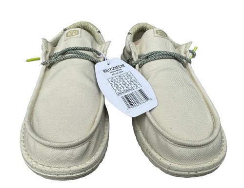 Hey Dude Wally Men’s Coastline Slip-on Shoe Color Stone White Size M10 - Picture 2 of 4