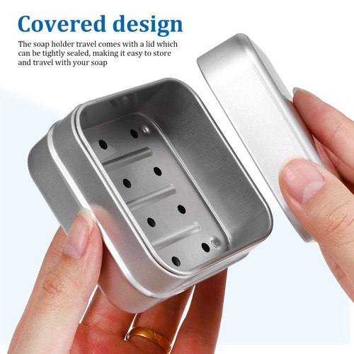 Juego de 2 Contenedores de Jabón de Viaje para Bebé Caja de Aluminio de Drenaje para Viajar - Imagen 8 de 12