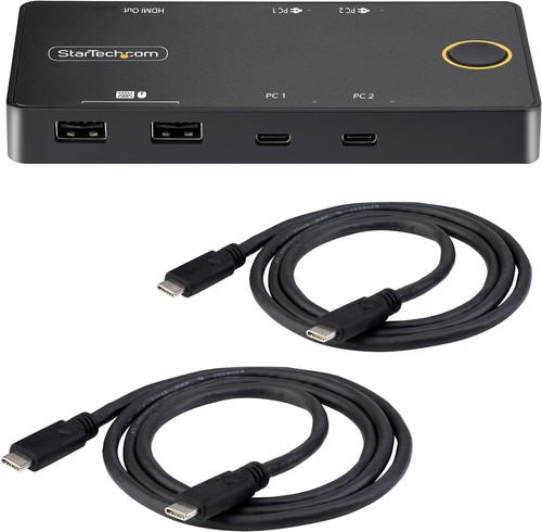 StarTech.com 2-Port USB-C KVM Switch, Single-4K 60Hz HDMI Monitor, 100W Power De - Bild 5 von 9