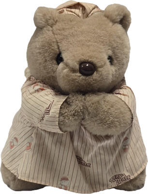 Vintage 1987 Pray-Mate Stuffed Plush Brown Teddy Bear Pajamas Cap