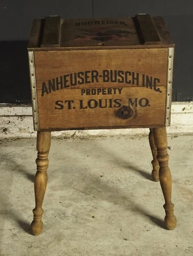 Vintage Anheuser Busch/ Budweiser beer Centennual wooden crate box  Table