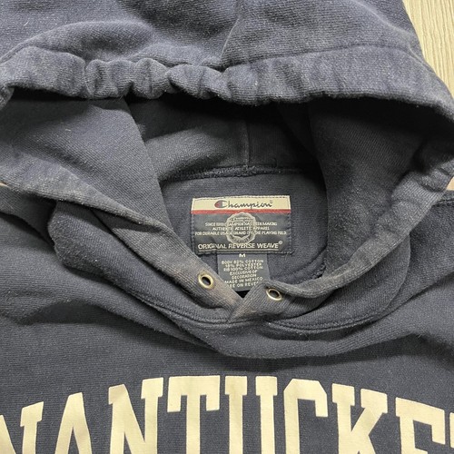 Vintage Nantucket Champion Reverse Weave Sweatshirt Hoodie Medium M Navy Blue - Picture 4 of 8