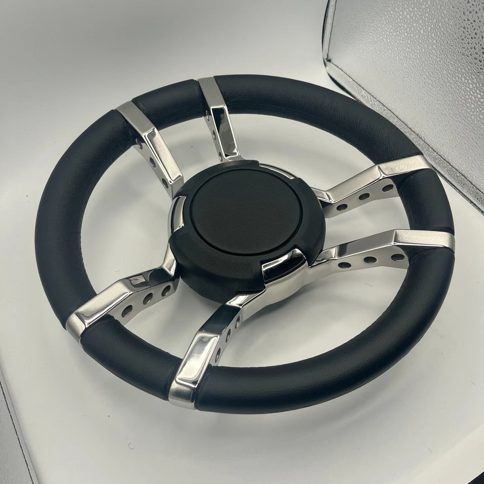 Volante de barco Gussi Italia radios de acero inoxidable llanta de cuero Foto 4 de 4