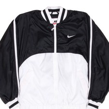 VINTAGE NIKE BLACK AND WHITE WINDBREAKER JACKET 1990S SMALL WOMEN