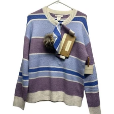 NWT Christian Siriano Ultra Soft Women Sweater and Hat Set Medium Purples