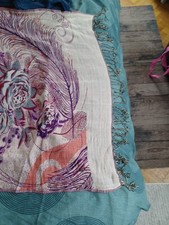 Bollywood Dupatta Orientalischer  Schal Weinrot Beige Rosen