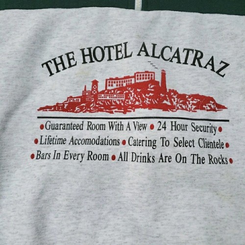 Vintage The Hotel Alcatraz Sweatshirt pullover Large 80s 90s San Francisco - Picture 2 of 11