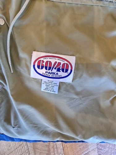 Vintage 70s 80s Sierra Designs Blue 60/40 Mountain Parka Sz Medium USA Made - Picture 6 of 8