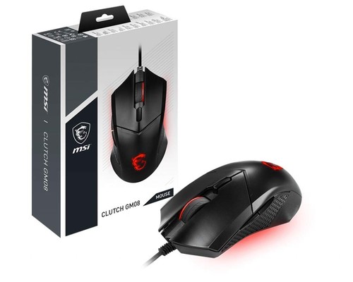 MSI CLUTCH GM08 Gaming Mouse - 4200 DPI Optical Sensor, Symmetrical, 10M+ Click - Photo 2/10