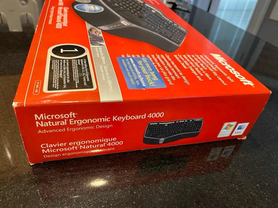 Microsoft Natural Ergonomic Keyboard 4000 Model 1048 Factory Sealed - Image 3 of 4