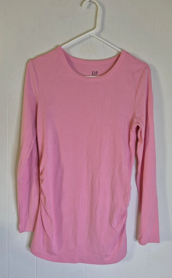 2 GAP Maternity Long Sleeve Modern Tee Women's Size M Green Pink - Image 2 of 4