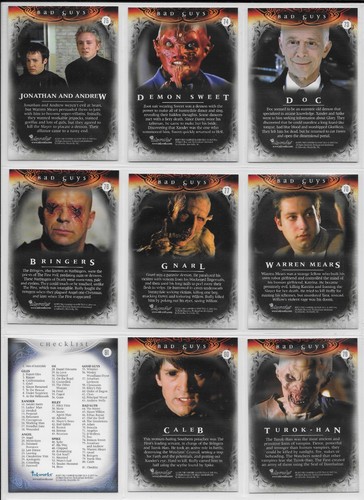 Buffy the Vampire Slayer Men of Sunnydale Master Set with Binder Inkworks 2005 - Picture 22 of 24