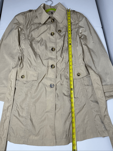 Barbara Lebek Women’s Lightweight Trench Coat Beige Belted Size 16 See Notes - Picture 8 of 16