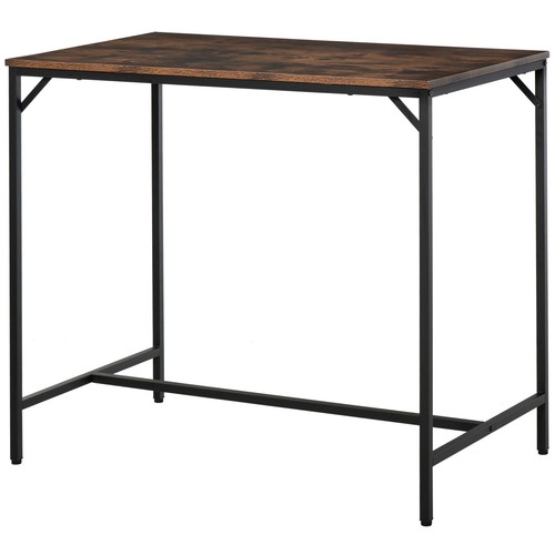 Melamine 5-Piece Bar Table Set with 4 Stools Space Saving Black Brown Kitchen - Picture 9 of 9