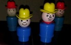 Vintage Lot of 4 Fisher Price Little People Comboys 3 Adults (2 AreWooden) 1 Kid