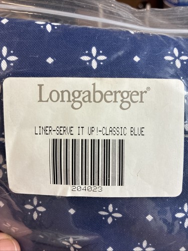 Longaberger Liner Classic Blue Serve It Up! Basket #204023 - NEW - Picture 12 of 12