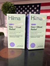 2x Hilma Natural Gas & Bloating Relief Herbal Supplement Exp 7/26