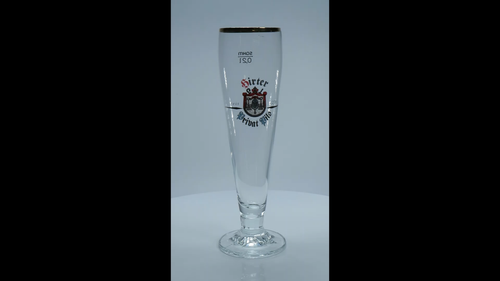 Birter Privat Pils Pilsner Glass * SQHM 0,21 * Gold Rim * Excellent * Ships Free - Video 1 of 1