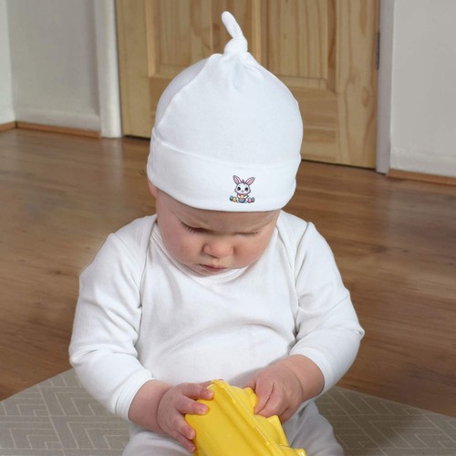 'Easter Bunny With Eggs Kawaii Style' Baby Beanie Hat (BH00026895) - Picture 4 of 7