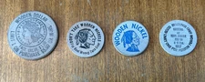 Vintage Wooden coins - Dollar and Nickels - 4 Coins