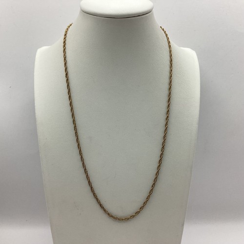 14ct Gold Silver-Filled 44cm Rope Link Necklace - Broken Clasp 1.28g (F6) W#661