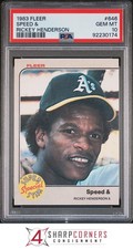 1983 FLEER #646 SPEED & RICKEY HENDERSON HOF PSA 10