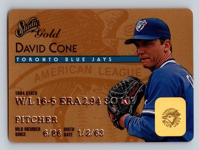 1995 Studio #33 David Cone Gold Toronto Blue Jays Mets Yankees