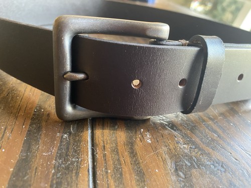 Cintura uomo 32 vera pelle marrone chiaro olio nuova con etichetta made in USA - Foto 2 di 6