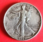 1938 Walking Liberty 90% SILVER Half Dollar ( KEY DATE) "COMBINED SHIPPING"