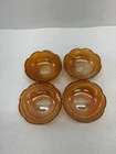Marigold Carnival Glass 4 Scalloped Desert Bowls “Vintage “