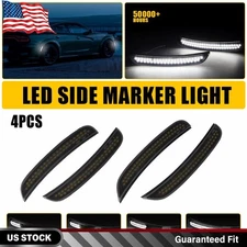 4X Sequential Front Rear LED Side Marker Light White For 2015-2022 Dodge Charger